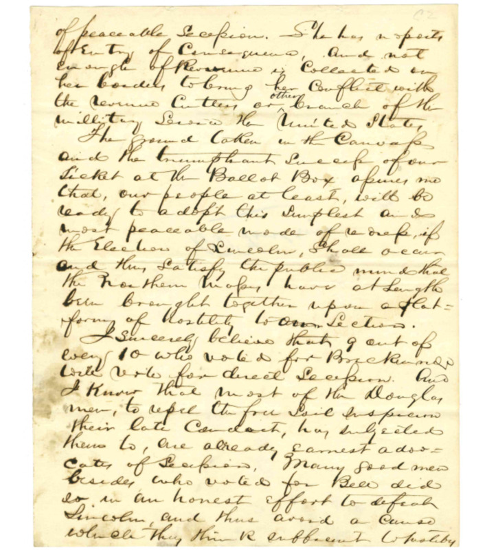 Letter from Charles D. Fontain to Mississippi Governor John J. Pettus II.png